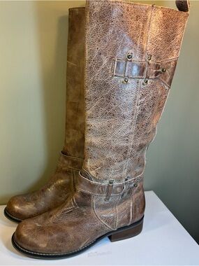 Corral Boots Tall Equestrian Brown Distressed Leather Women’s Size 7.5 P5024